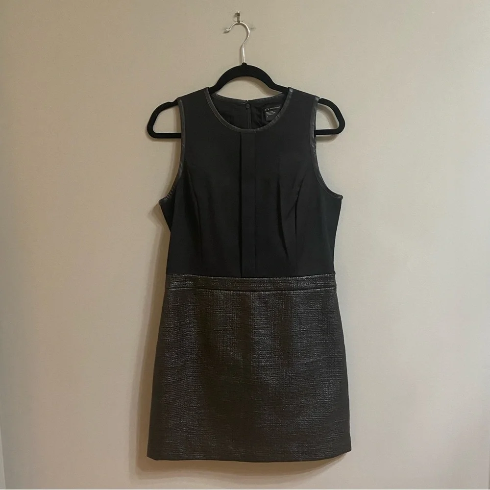 Armani Exchange Faux-Leather Mini Dress, Size 10 - Picture 3 of 13